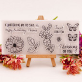 1 vnt Gėlių drugelio skaidrus skaidrus silikoninis antspaudo antspaudas, pjaustomas „pasidaryk pats“ iškarpų albumas, guminis dažymas, įspaudimas dienoraščio dekoras, daugkartinis