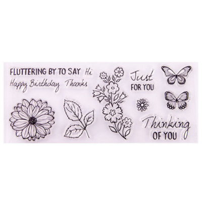 1 vnt Gėlių drugelio skaidrus skaidrus silikoninis antspaudo antspaudas, pjaustomas „pasidaryk pats“ iškarpų albumas, guminis dažymas, įspaudimas dienoraščio dekoras, daugkartinis