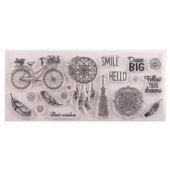 Pero cvijet prozirni prozirni silikonski pečat pečat DIY spomenar gumena šablona bojanje dnevnik dekor uredski školski pribor