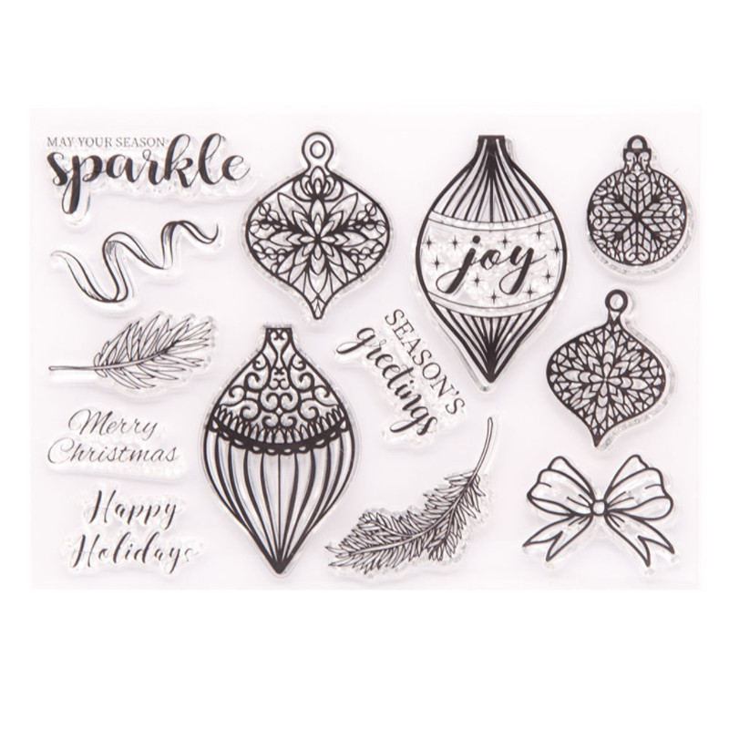Vianočná priehľadná silikónová pečiatka, pečať, vyrezávanie, DIY scrapbooking, gumová farbička, embosovanie, dekorácia diára, opakovane použiteľná T1760