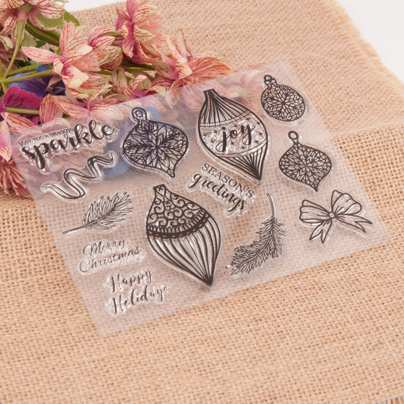 Vianočná priehľadná silikónová pečiatka, pečať, vyrezávanie, DIY scrapbooking, gumová farbička, embosovanie, dekorácia diára, opakovane použiteľná T1760