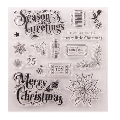 Ziemassvētku lapas Caurspīdīgs Caurspīdīgs Silikona Zīmogs Zīmogs Griešana DIY albums Gumijas krāsojums Reljefs Dienasgrāmatas Dekorācija Atkārtoti lietojams