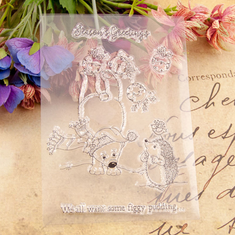 1kom Sezonske čestitke prozirni prozirni silikonski pečat rezanje DIY spomenar gumene boje reljefni dnevnik dekor za višekratnu upotrebu