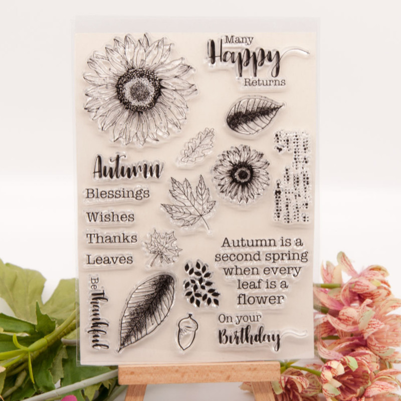 1 kom suncokreta prozirni prozirni silikonski pečat DIY spomenar gumeni pečat bojanje reljefni dnevnik ukras za višekratnu upotrebu