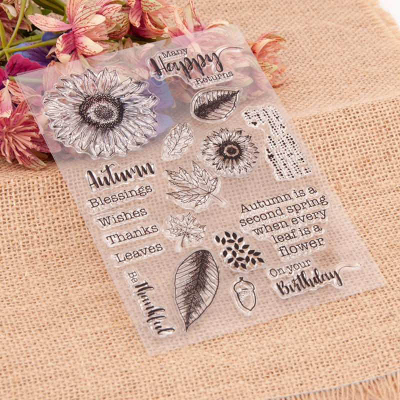 1 kom suncokreta prozirni prozirni silikonski pečat DIY spomenar gumeni pečat bojanje reljefni dnevnik ukras za višekratnu upotrebu