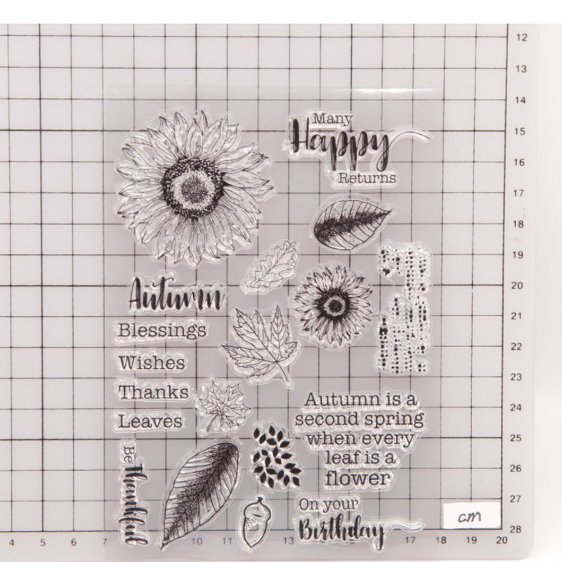 1 kom suncokreta prozirni prozirni silikonski pečat DIY spomenar gumeni pečat bojanje reljefni dnevnik ukras za višekratnu upotrebu