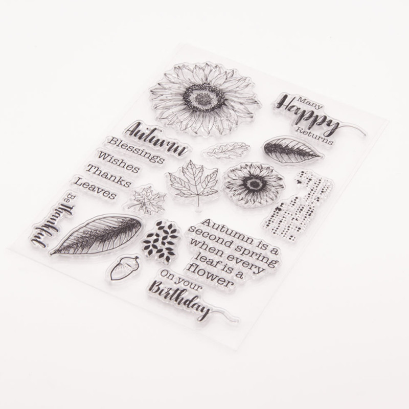 1 kom suncokreta prozirni prozirni silikonski pečat DIY spomenar gumeni pečat bojanje reljefni dnevnik ukras za višekratnu upotrebu