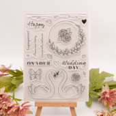 Gulbė Valentino diena Antspaudai Guminis Skaidrus Silikoninis Antspaudas „Pasidaryk pats“ Rankinė sąskaita Iškarpų žurnalas „Decora Crafts“ Trafaretai Daugkartiniai