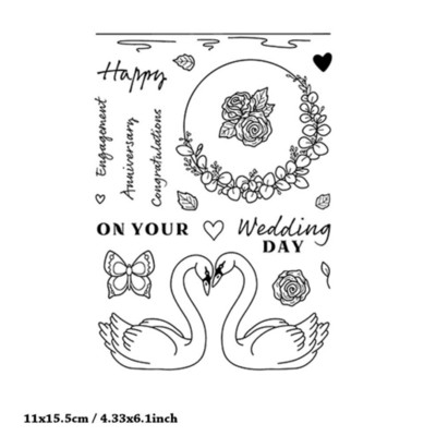 Gulbė Valentino diena Antspaudai Guminis Skaidrus Silikoninis Antspaudas „Pasidaryk pats“ Rankinė sąskaita Iškarpų žurnalas „Decora Crafts“ Trafaretai Daugkartiniai