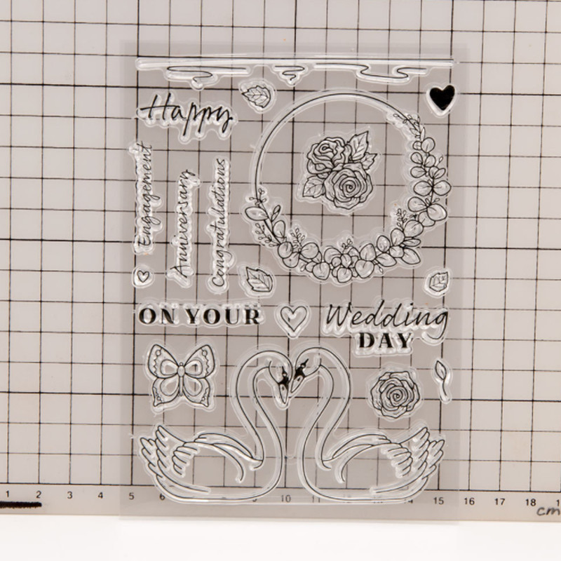 Gulbė Valentino diena Antspaudai Guminis Skaidrus Silikoninis Antspaudas „Pasidaryk pats“ Rankinė sąskaita Iškarpų žurnalas „Decora Crafts“ Trafaretai Daugkartiniai