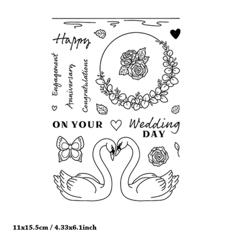 Gulbė Valentino diena Antspaudai Guminis Skaidrus Silikoninis Antspaudas „Pasidaryk pats“ Rankinė sąskaita Iškarpų žurnalas „Decora Crafts“ Trafaretai Daugkartiniai