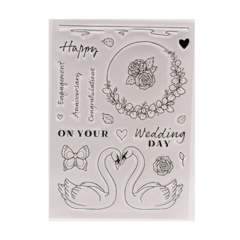 Gulbė Valentino diena Antspaudai Guminis Skaidrus Silikoninis Antspaudas „Pasidaryk pats“ Rankinė sąskaita Iškarpų žurnalas „Decora Crafts“ Trafaretai Daugkartiniai