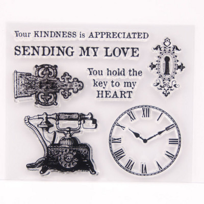 Sat Telefon Prozirni prozirni silikonski pečat Pečat DIY Scrapbooking Gumeno utiskivanje Bojanje Reljefni dnevnik Dekor za višekratnu upotrebu T1314