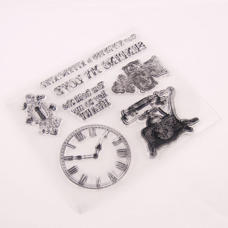 Sat Telefon Prozirni prozirni silikonski pečat Pečat DIY Scrapbooking Gumeno utiskivanje Bojanje Reljefni dnevnik Dekor za višekratnu upotrebu T1314