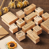 Kawaii Retro mediniai guminiai antspaudai Maži mielas orų kalendoriaus planas Antspaudas Guminis sandariklis DIY Scrapbooking žurnalų planuotojas dekoratyvinis