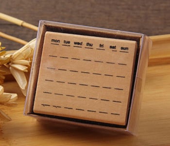 Kawaii Retro mediniai guminiai antspaudai Maži mielas orų kalendoriaus planas Antspaudas Guminis sandariklis DIY Scrapbooking žurnalų planuotojas dekoratyvinis