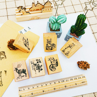 Cute Squirrel Animal Seals Σφραγίδα διακόσμησης DIY Ξύλινες σφραγίδες από καουτσούκ For Scrapbooking Journal Diary Stationery Standard Stamp
