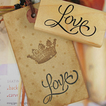 Cute Love Thank You Seals Направи си сам печат за декорация Дървени гумени печати за скрапбукинг Дневник Канцеларски материали Стандартен печат