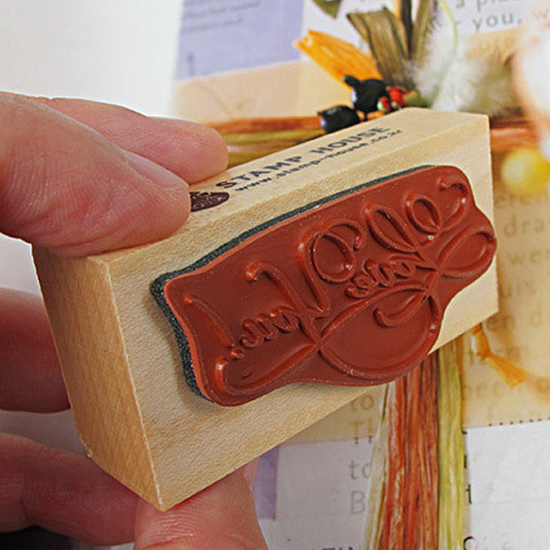 Mieli meilės padėkos antspaudai „pasidaryk pats“ dekoratyvinis antspaudas, mediniai guminiai antspaudai, skirti „Scrapbooking“ žurnalo dienoraščio raštinės reikmenims standartinis antspaudas