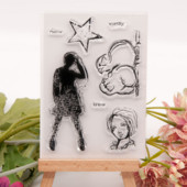 1 gab. Skaists putns, caurspīdīgs, caurspīdīgs silikona zīmogs, griešana, DIY albums, gumijas krāsošana, reljefs dienasgrāmatas dekors, atkārtoti lietojams