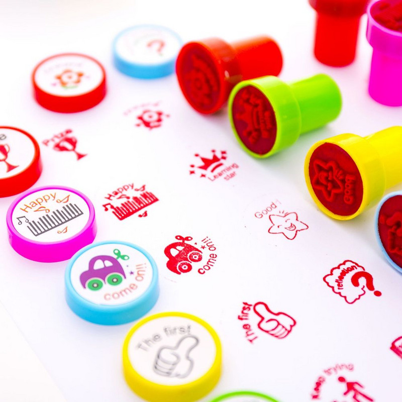 10 бр./комплект Прегледи на представянето на ученици Печат Оценки от изпити в началното училище Декоративни печати Учители Ефективен инструмент за коментари