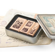 4 tk komplekt plekkkarp Retro puidust templid Vintage kartongitihend kummist templid tämbrid para Estampar papel Timbri scrapbooking