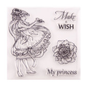 Djevojka, cvijet, prozirni prozirni silikonski pečat za žigove. Uradi sam spomenar, gumeni pečat, bojanje, reljefni dnevnik, dekor za višekratnu upotrebu T3040