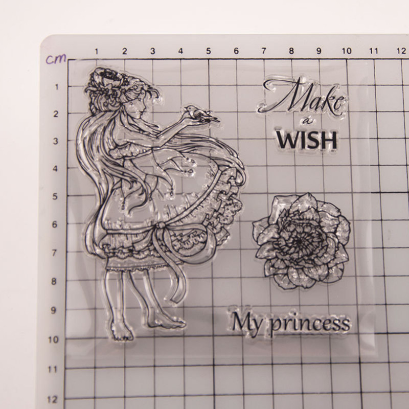 Djevojka, cvijet, prozirni prozirni silikonski pečat za žigove. Uradi sam spomenar, gumeni pečat, bojanje, reljefni dnevnik, dekor za višekratnu upotrebu T3040