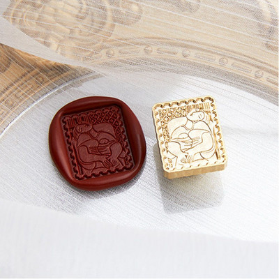 Glava marke od voštanog pečata od 1,18 inča Bakrena i mesingana markica s crtanim voštanim pečatom sa životinjama za omot za darove Kartice za spomenare Pozivnice