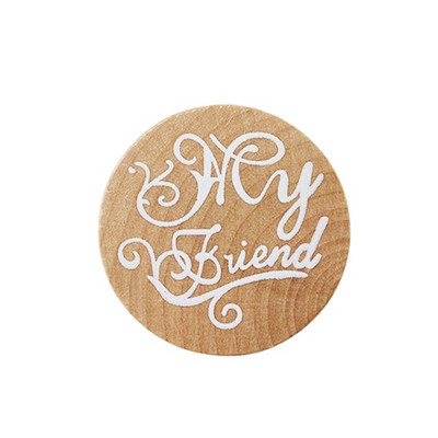 1kom Vintage Wishes Okrugle drvene gumene štambilje za DIY Scrapbooking ukrase za utiskivanje 4X2.5CM