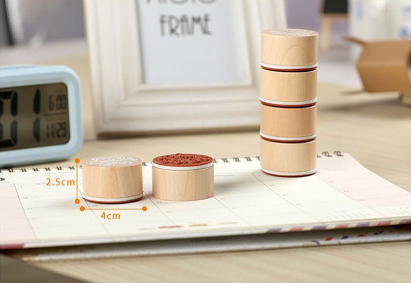 1kom Vintage Wishes Okrugle drvene gumene štambilje za DIY Scrapbooking ukrase za utiskivanje 4X2.5CM