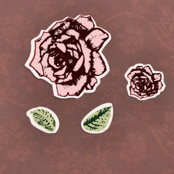 Листа от розови цветя Прозрачен прозрачен силиконов печат за печат Направи си сам албум с гумени щампи Оцветяване Релефен дневник Декор за многократна употреба