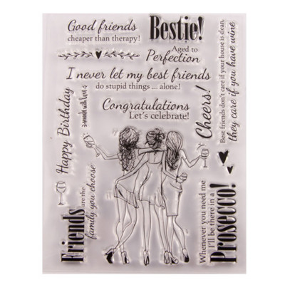 1kom najbolji prijatelj prozirni prozirni silikonski pečat za pečat DIY spomenar gumeni pečat bojanje reljefni dnevnik dekor za višekratnu upotrebu