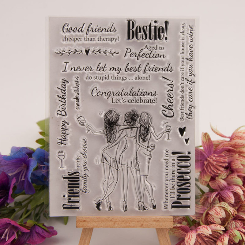 1kom najbolji prijatelj prozirni prozirni silikonski pečat za pečat DIY spomenar gumeni pečat bojanje reljefni dnevnik dekor za višekratnu upotrebu