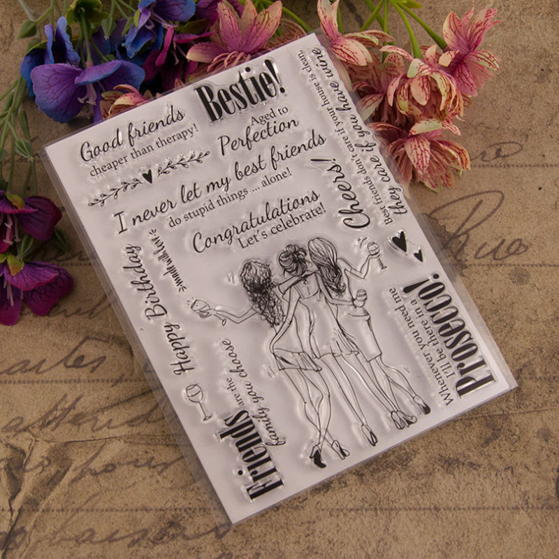 1kom najbolji prijatelj prozirni prozirni silikonski pečat za pečat DIY spomenar gumeni pečat bojanje reljefni dnevnik dekor za višekratnu upotrebu
