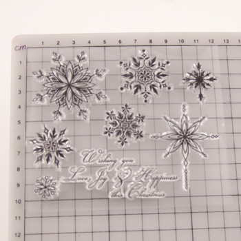 12*10,5 cm Snowflake Διάφανη σφραγίδα σιλικόνης Κοπή DIY λεύκωμα από καουτσούκ Χρωματισμός ανάγλυφο ημερολόγιο Διακόσμηση επαναχρησιμοποιήσιμη