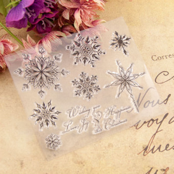12*10,5 cm Snowflake Διάφανη σφραγίδα σιλικόνης Κοπή DIY λεύκωμα από καουτσούκ Χρωματισμός ανάγλυφο ημερολόγιο Διακόσμηση επαναχρησιμοποιήσιμη