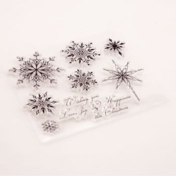 12*10,5 cm Snowflake Διάφανη σφραγίδα σιλικόνης Κοπή DIY λεύκωμα από καουτσούκ Χρωματισμός ανάγλυφο ημερολόγιο Διακόσμηση επαναχρησιμοποιήσιμη