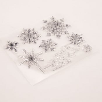 12*10,5 cm Snowflake Διάφανη σφραγίδα σιλικόνης Κοπή DIY λεύκωμα από καουτσούκ Χρωματισμός ανάγλυφο ημερολόγιο Διακόσμηση επαναχρησιμοποιήσιμη