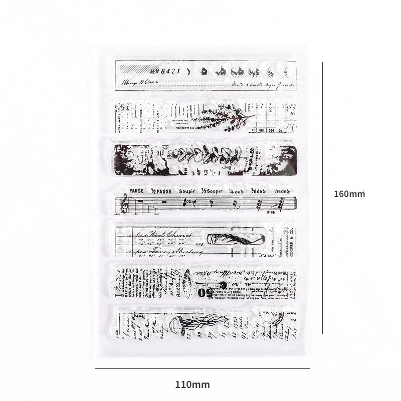 Vintage Biljka Leptir broj Silikonski Vintage prozirni pečati za kartice DIY spomenar Retro prozirni pečat gumeni pečat