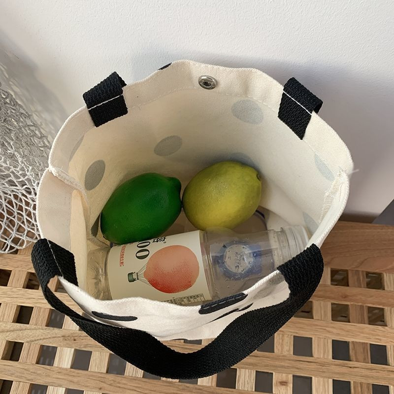 Jauna audekla rokassomiņa pusdienu somas sievietēm, maza, kokvilnas, pārnēsājama bērniem, pārtikas konteineru uzglabāšanas soma sievietēm, atkārtoti lietojama pircēja