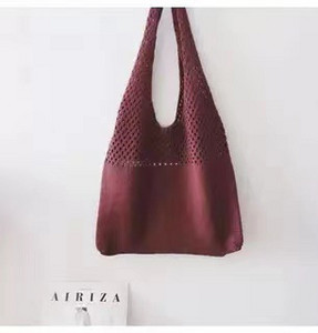 Vasaras pludmales ballīšu soma maki Pircēju soma Sieviešu vintage izdobta trikotāžas soma Sieviešu plecu soma Tote Bag