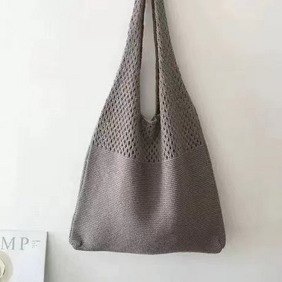 Vasaras pludmales ballīšu soma maki Pircēju soma Sieviešu vintage izdobta trikotāžas soma Sieviešu plecu soma Tote Bag