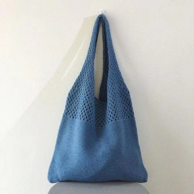Vasaras pludmales ballīšu soma maki Pircēju soma Sieviešu vintage izdobta trikotāžas soma Sieviešu plecu soma Tote Bag