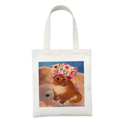 Ženska platnena velika torba s patentnim zatvaračem, modna kupovna torba s printom crtanih životinja i dinosaura, uniseks torba za rame, sklopiva za ponovnu upotrebu