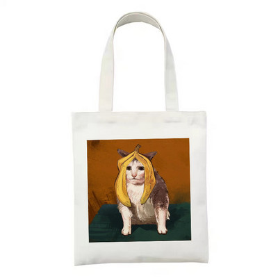 Ženska platnena velika torba s patentnim zatvaračem, modna kupovna torba s printom crtanih životinja i dinosaura, uniseks torba za rame, sklopiva za ponovnu upotrebu