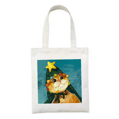 Ženska platnena velika torba s patentnim zatvaračem, modna kupovna torba s printom crtanih životinja i dinosaura, uniseks torba za rame, sklopiva za ponovnu upotrebu