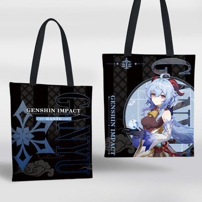 Genshin Impact Igra Periferna platnena torba Raiden Shogun Klee Hu Tao Dvodimenzionalna anime torba za pohranu na rame Shopping torba