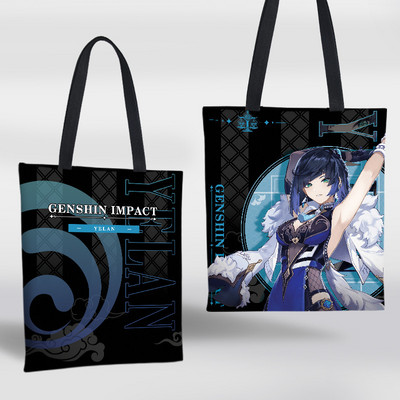 Genshin Impact Igra Periferna platnena torba Raiden Shogun Klee Hu Tao Dvodimenzionalna anime torba za pohranu na rame Shopping torba