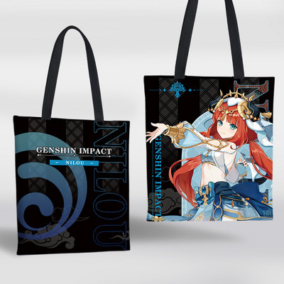 Genshin Impact Igra Periferna platnena torba Raiden Shogun Klee Hu Tao Dvodimenzionalna anime torba za pohranu na rame Shopping torba